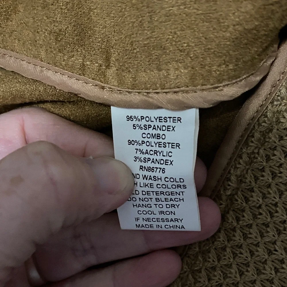 209 wst Brown Women's zipper and button up bomber jacket VGUC business casual - Picture 8 of 16